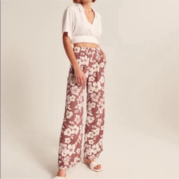 Abercrombie tropical flower linen blend pants - Picture 7 of 7